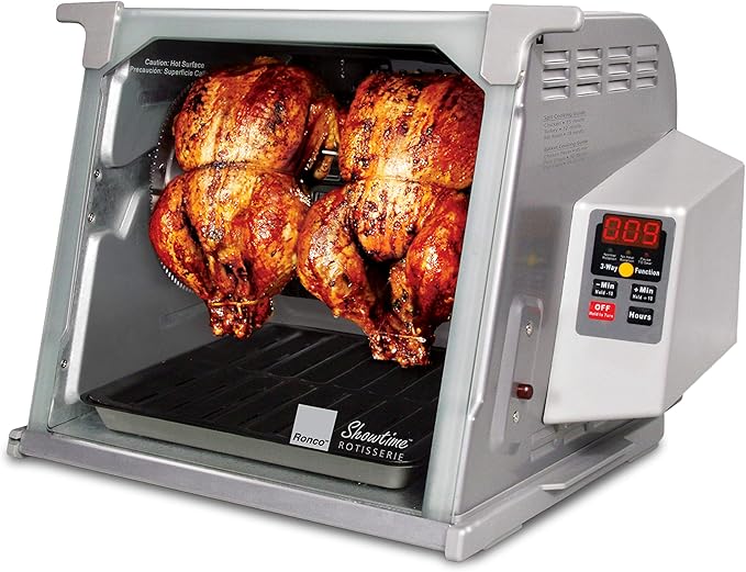 Ronco ST5000PLAT Digital Showtime Rotisserie, Platinum Edition, Cooks Food Perfectly Every Time, 3 Cooking Modes: Roast, Sear, and No Heat Rotation, Stainless Steel