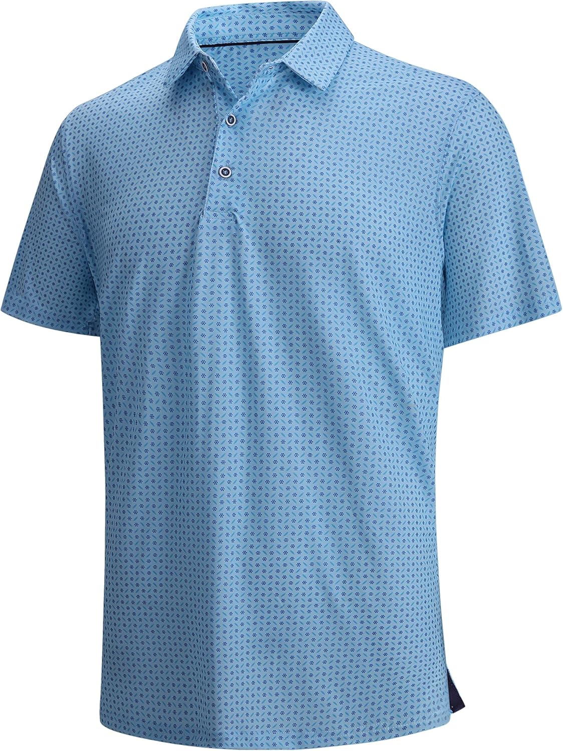 SAMERM Golf Shirts for Men Super Stretch Jacquard Dry Fit Golf Polo Moisture Wicking Short Sleeve Polo Shirts for Men
