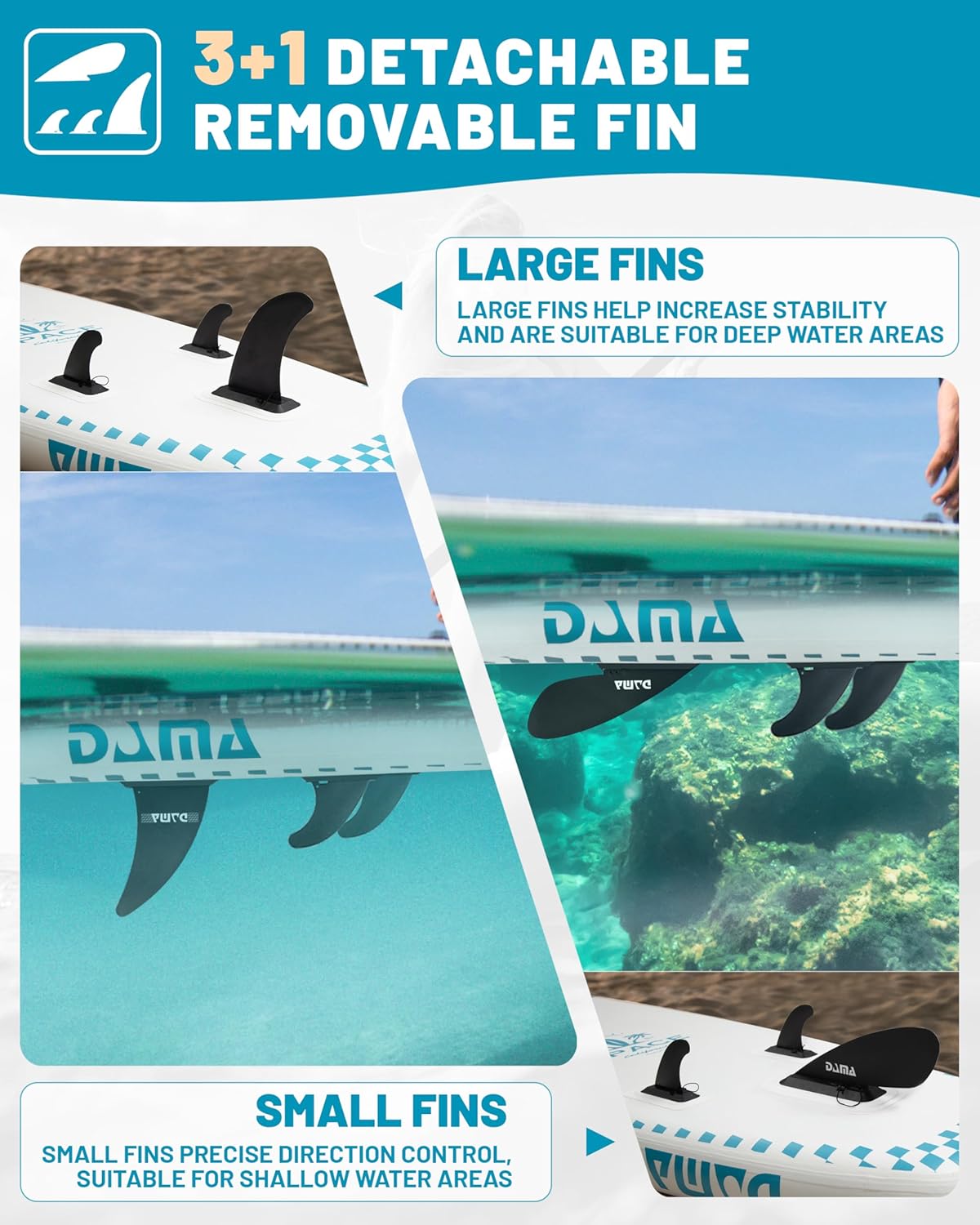 DAMA 11'*34"*6" Inflatable Paddle Board, Paddle Boards for Adults,Sup,Lightweight and Durable, Easy to Inflate, Versatile in Style, Fully Functional, Equipped w/High Grade Accessories.