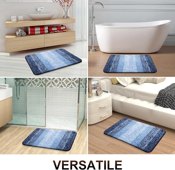 OLANLY Large Bathroom Rugs Mat 44x32, Extra Soft Absorbent Microfiber Bath Rugs, Rubber Backing, Quick Dry, Machine Washable Bath Mats for Bathroom Floor, Tub and Shower, Home Decor Accessories, Navy