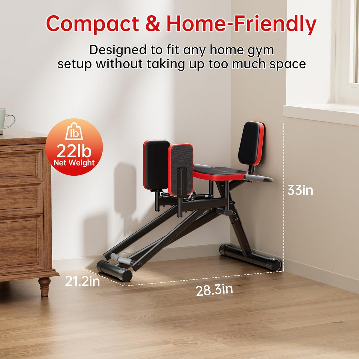 Hip Abductor Machine for Home Gym | Glute & Thigh Exercise Equipment, Outer Thigh Sculpting, Glute Machine for Women, Leg Abductor Machine, Booty Builder for Butt Workout