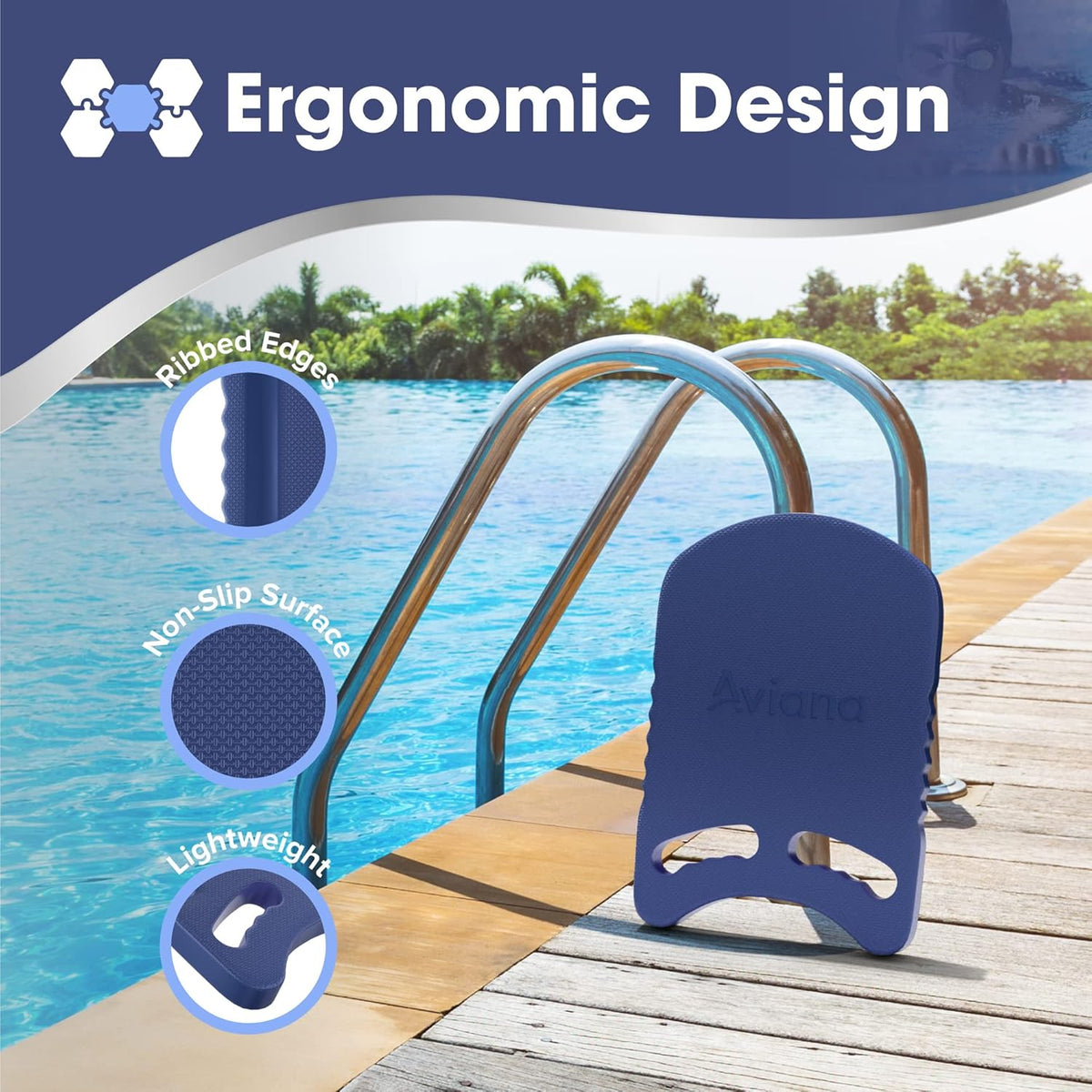 Kickboard Adult & Youth Swim Buoy Aid Leg Kick Exercise Training Float for Swimming Pool or Open Water Foam Equipment | High Buoyancy | Non-Slip | EVA Material & BPA Free