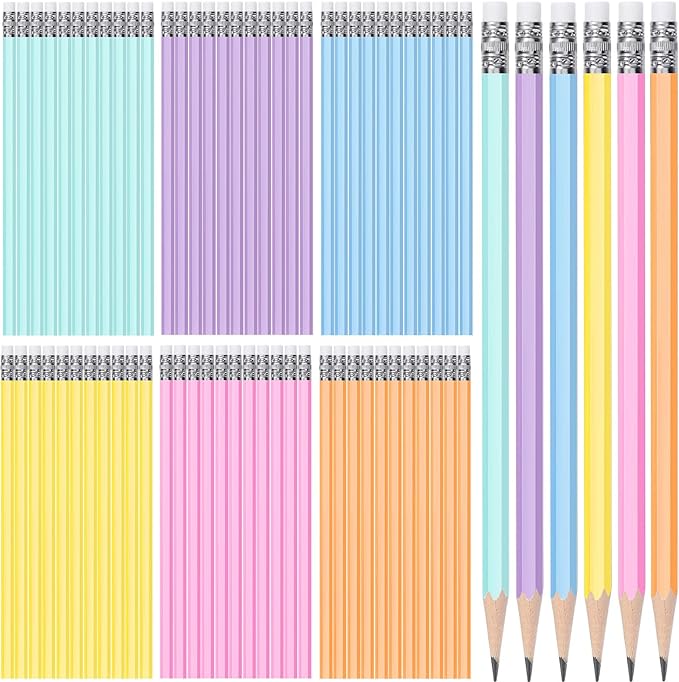 TecUnite 120 Pcs #2 HB Pencils with Eraser,Pastel