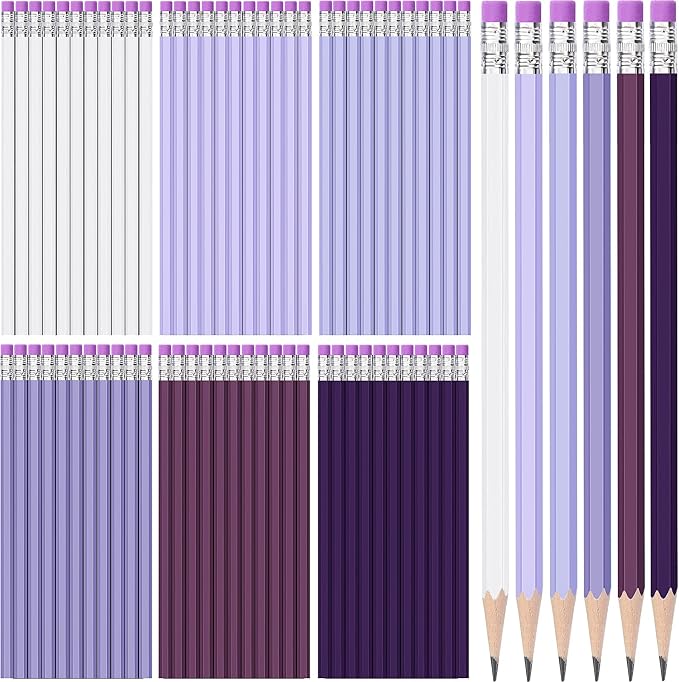 TecUnite 120 Pcs #2 HB Pencils with Eraser,Purple Series