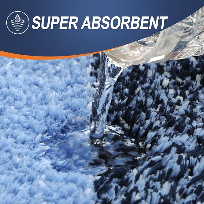 OLANLY Bathroom Rugs Mat 34x21, Extra Soft Absorbent Microfiber Bath Rugs, Rubber Backing, Quick Dry, Machine Washable Bath Mats for Bathroom Floor, Tub and Shower, Home Decor Accessories, Navy