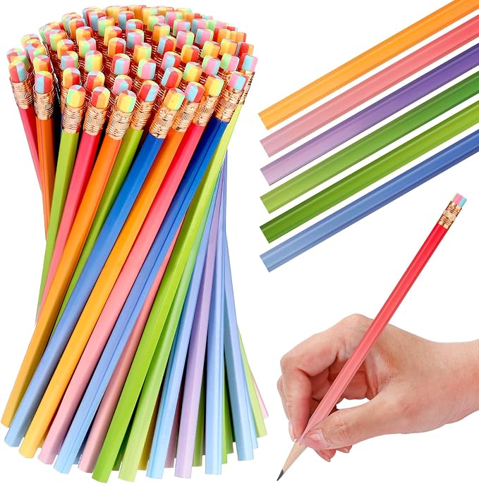 TecUnite 120 Pcs #2 HB Pencils with Eraser,Gradient Color