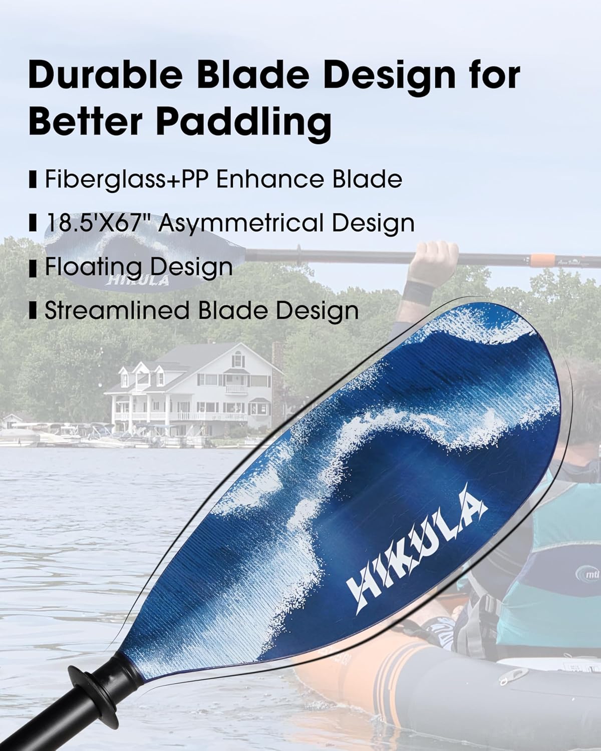 Kayak Paddle Aluminum Shaft Paddle with Nylon Blades, Floating Adjustable Kayaking Oars, 3 Piece, 220-240cm/86-94 Inches,Black/Rose/Teal/Black/Orange/Grey