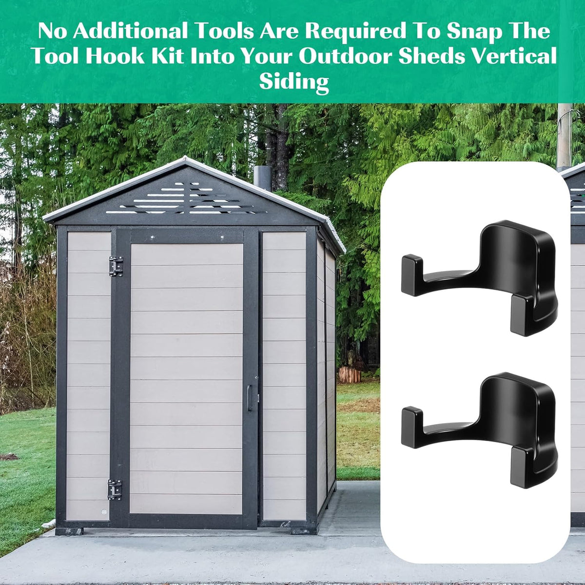 8 Pcs Shed Storage Tool Hooks Accessories Compatible with Suncast, Compatible with Craftsman for Hanging Shelves Accessories Part, Storage Sheds Replacement Screws, Brackets and Hooks(U Shaped)