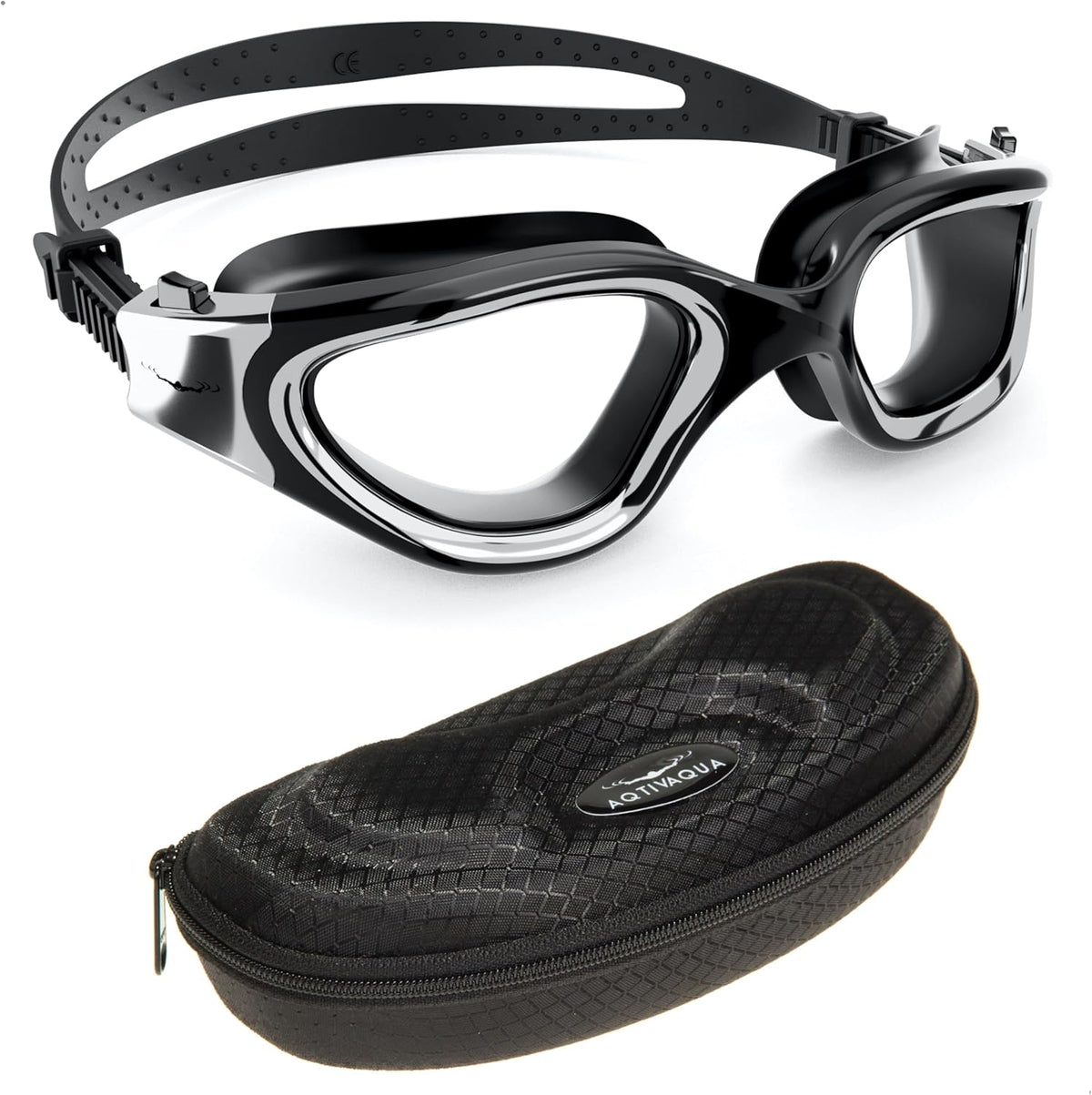 AqtivAqua Swimming Goggles, DX Wide View Swim Goggles for Adult Men Women, Anti Fog No Leaking