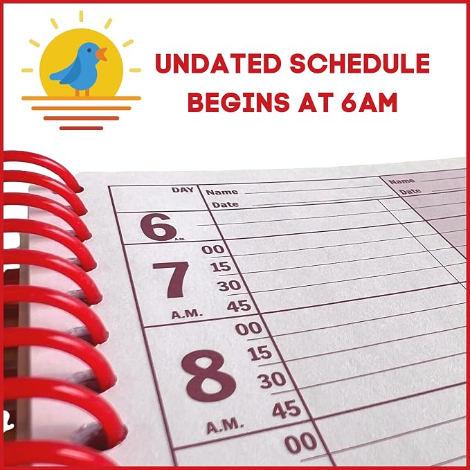 Portage Notebooks Appointment Book – Large 10" x 13.5" Undated Planner for Daily Scheduling - 5 Column Professional Daily Planner Undated for Office, Home, or Salon Use