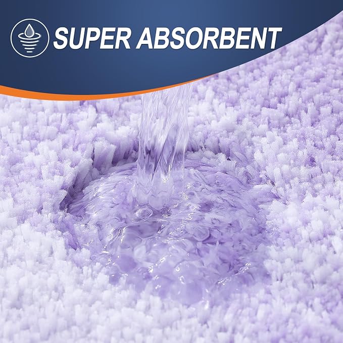 OLANLY Bathroom Runner Rugs Mat 59x24, Extra Soft Absorbent Microfiber Bath Rug, Rubber Backing, Quick Dry, Washable Long Bath Mats for Bathroom, Tub and Shower, Home Decor Accessories, Light Purple