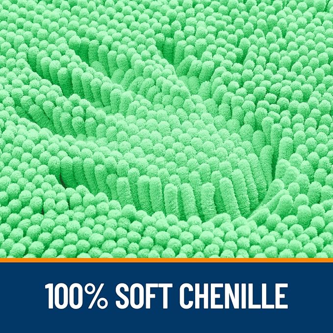 OLANLY Bathroom Rugs 30x18, Extra Soft Absorbent Chenille Bath Rugs, Rubber Backing Quick Dry, Machine Washable Bath Mats for Bathroom Floor, Tub and Shower, Home Decor Accessories, Mint Green