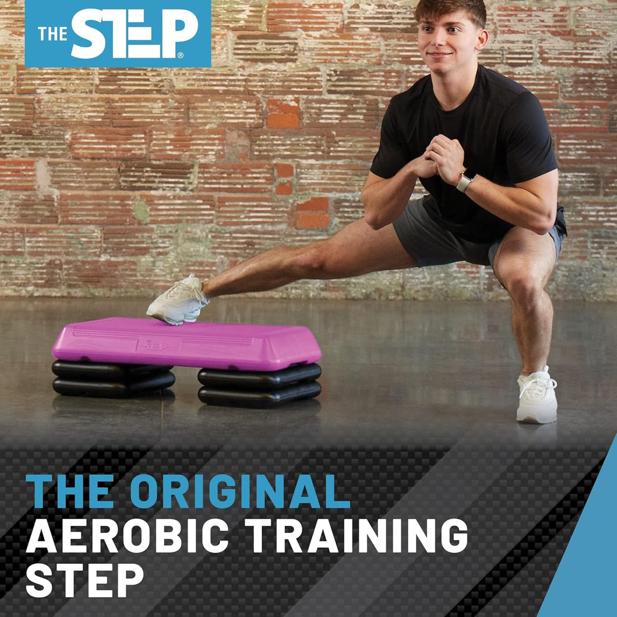 Freestyle STEP Exercise Step Platform, Circuit Size Stepper for Exercise at Home with 2 Risers