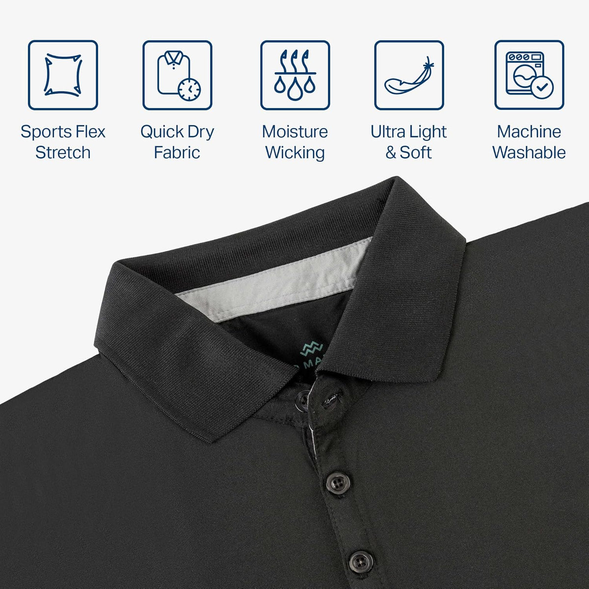 Mio Marino Golf Polo Shirts for Men - Dry Fit - Ultra-Thin Breathable Fabric