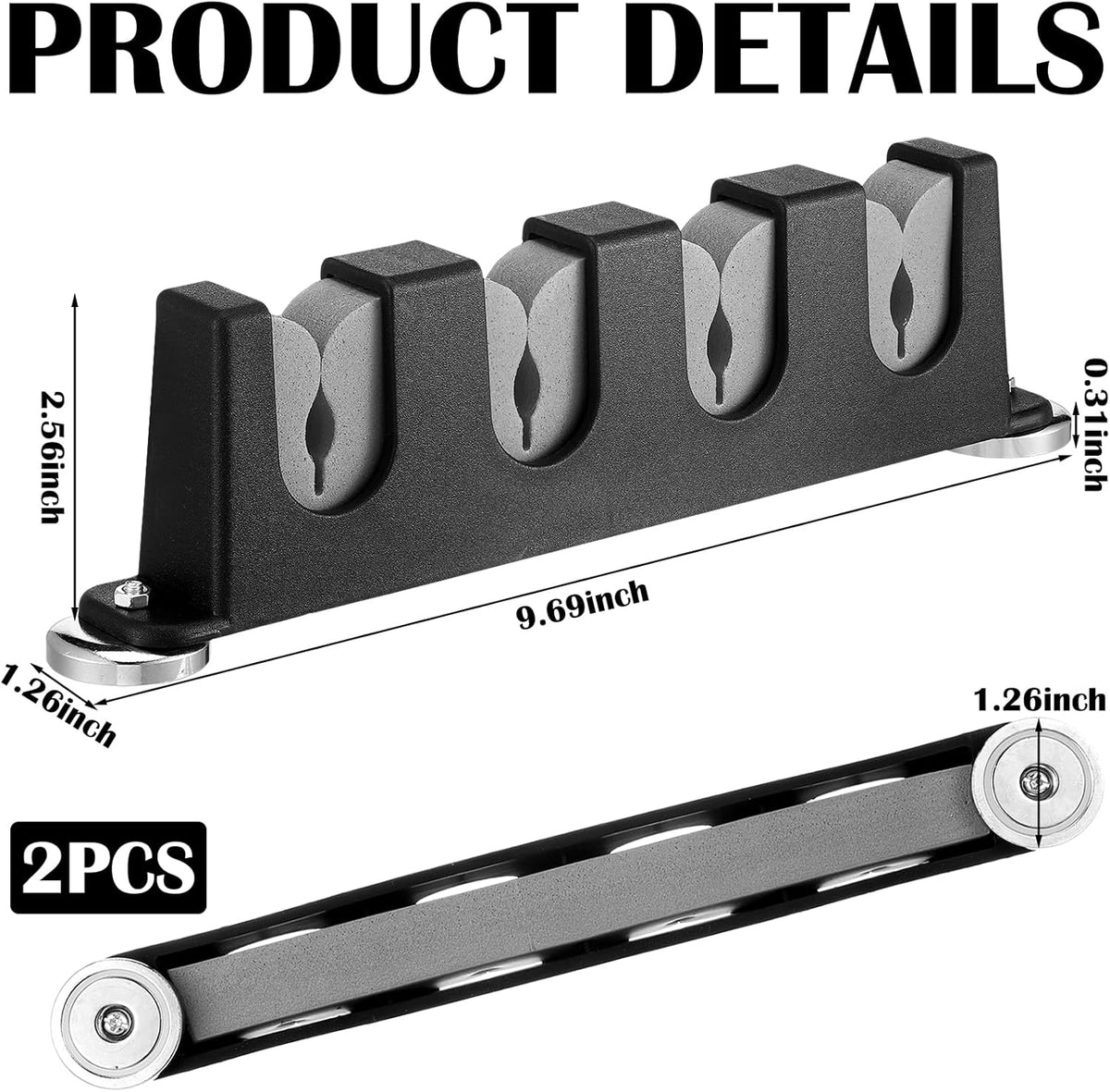 2 Pcs Magnetic Fishing Rod Holder for Car Fishing Pole Rack Vertical Rod Storage Holders for Truck Bed Boat Wall Garage Door