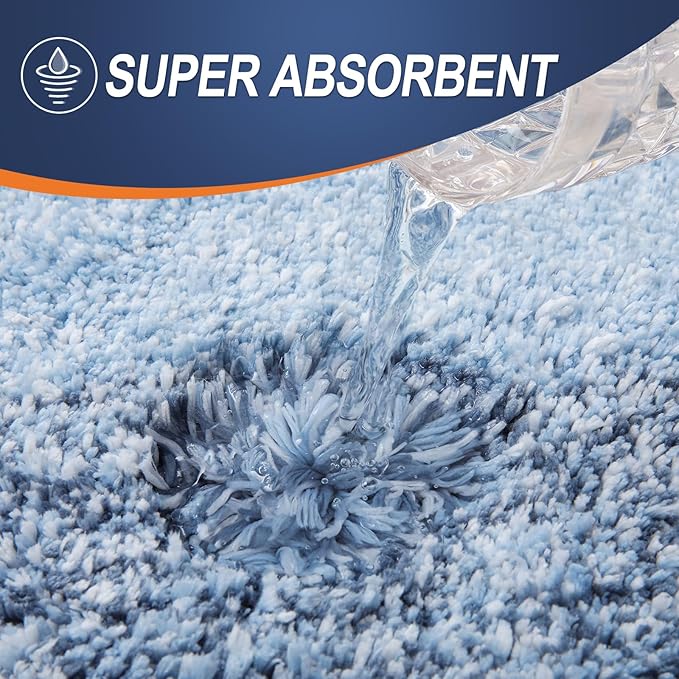 OLANLY Bathroom Runner Rugs Mat 47x24, Extra Soft Absorbent Microfiber Bath Rugs, Rubber Backing, Quick Dry, Washable Long Bath Mats for Bathroom Floor, Tub and Shower, Home Decor Accessories, Blue