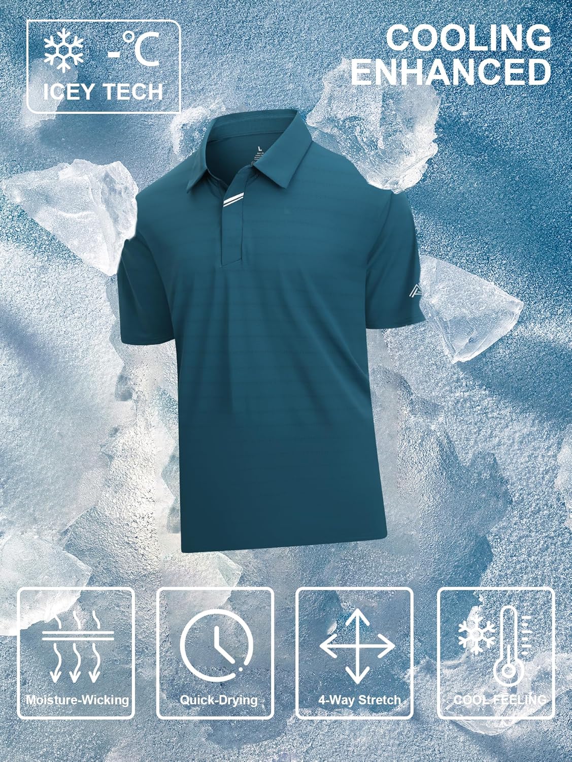 SAMERM Golf Shirts for Men Super Stretch Jacquard Dry Fit Golf Polo Moisture Wicking Short Sleeve Polo Shirts for Men