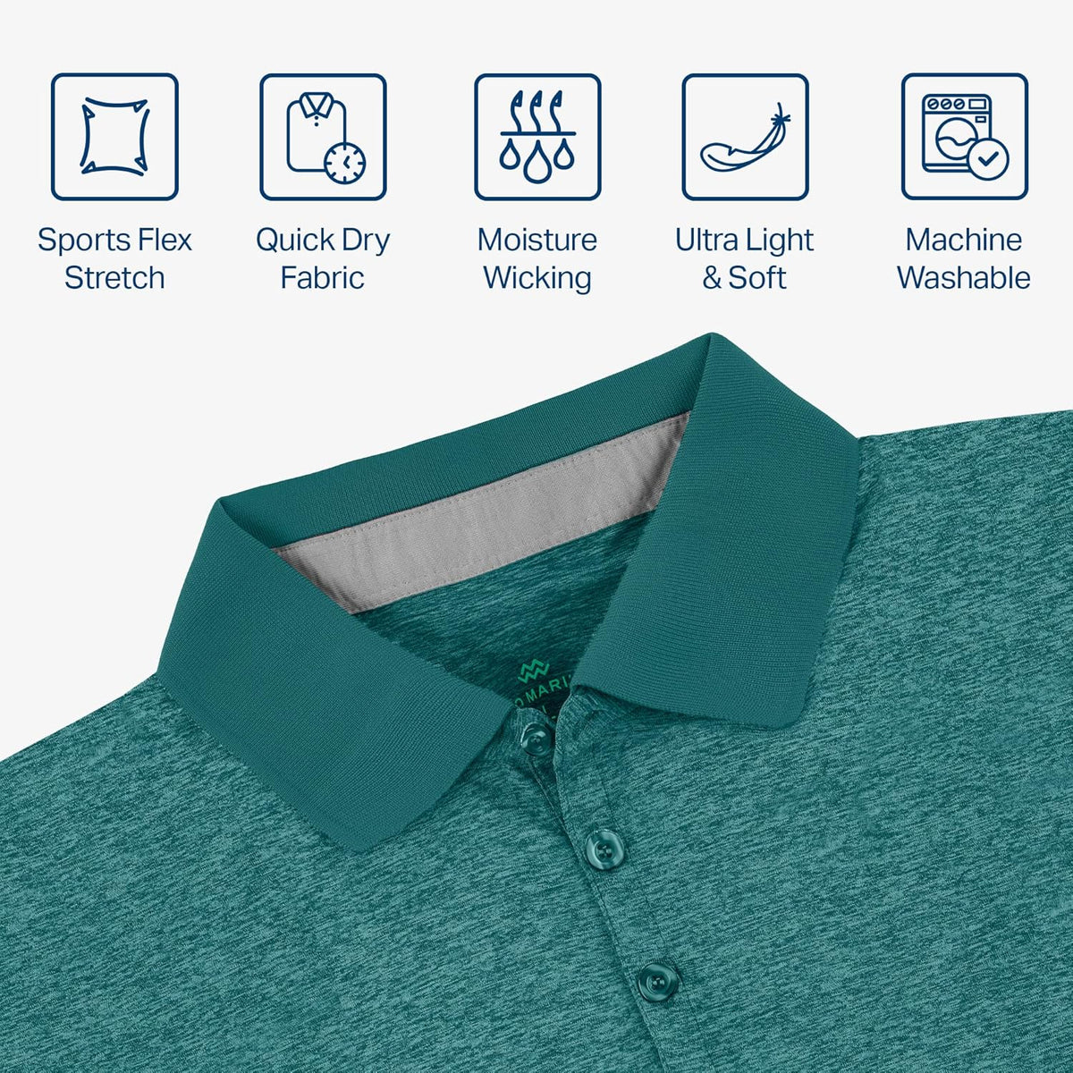 Mio Marino Golf Polo Shirts for Men - Dry Fit - Ultra-Thin Breathable Fabric