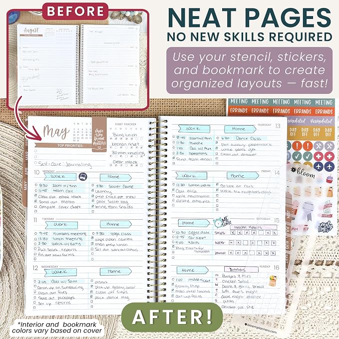 bloom daily planners 2027 Planner (January - December 2027) - Weekly & Monthly Softcover Planner for Women - Calendar Year Inspirational Agenda Book with Stickers - 5.5" x 8.25" - Brushstroke Blooms