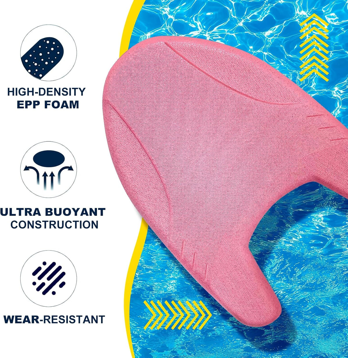 EPP Swimming Kickboard, Training Board, with Ultra-Lightweight and Great Buoyancy for Swimming Lessons, Lap Swimming, Water Aerobics