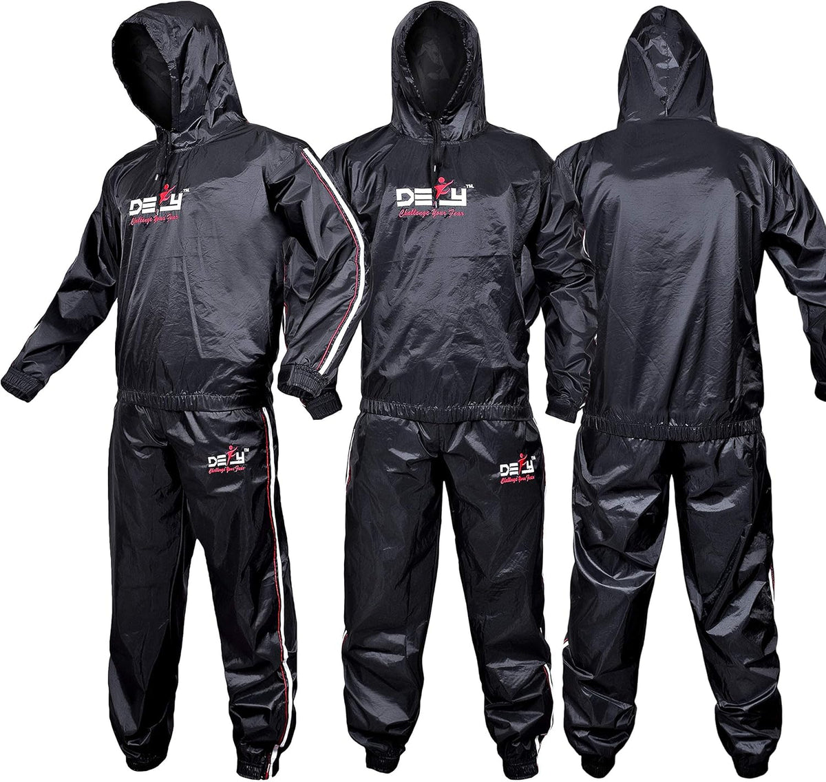 DEFY Heavy Duty Sauna Suit for Weight Loss Full Body Wrap Hoodie Men Women Anti-Rip Sweat suit Gym Workout Exercise Gear